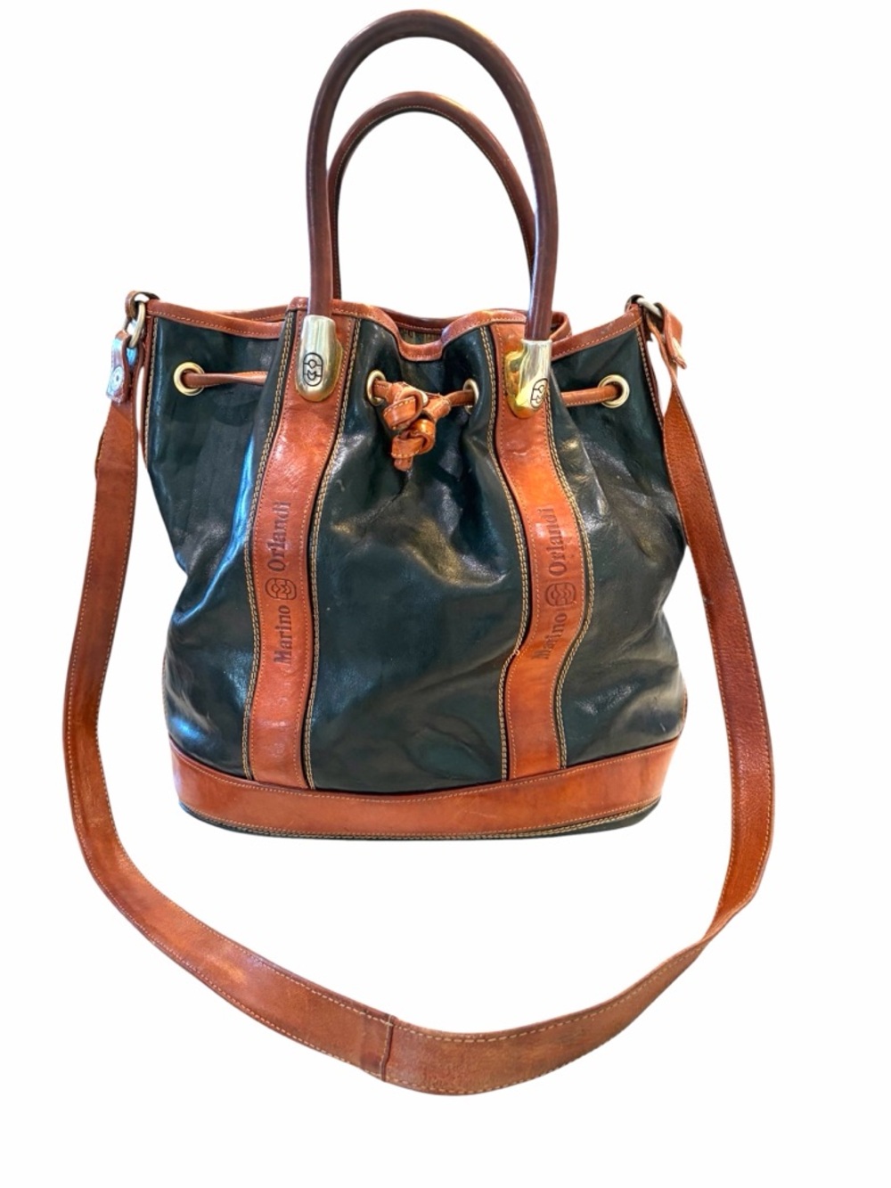 Leather bucket bag by Marino Orlandi made in Italy 🇮🇹 Vintage Beauty